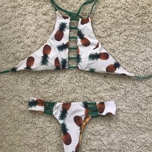 Pineapple print swim suit